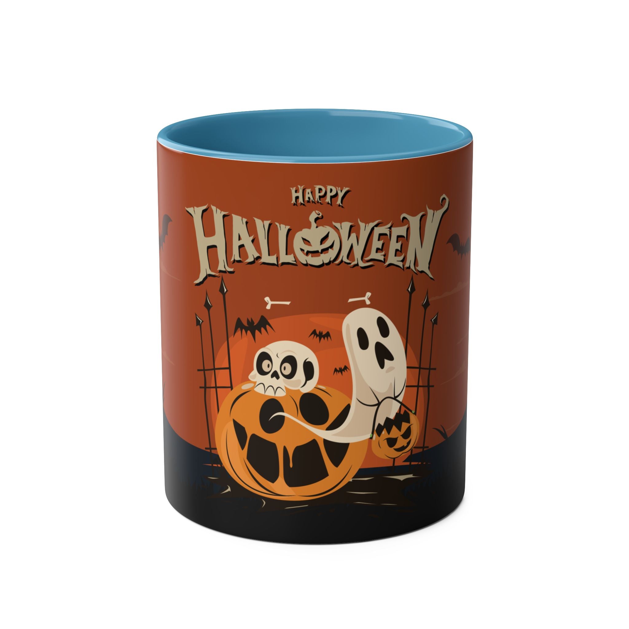 Happy Halloween with Pumpkin | Two-Tone Coffee Mugs
